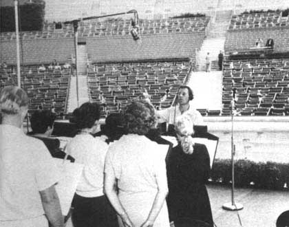 Rehearsing at the Hollywood Bowl